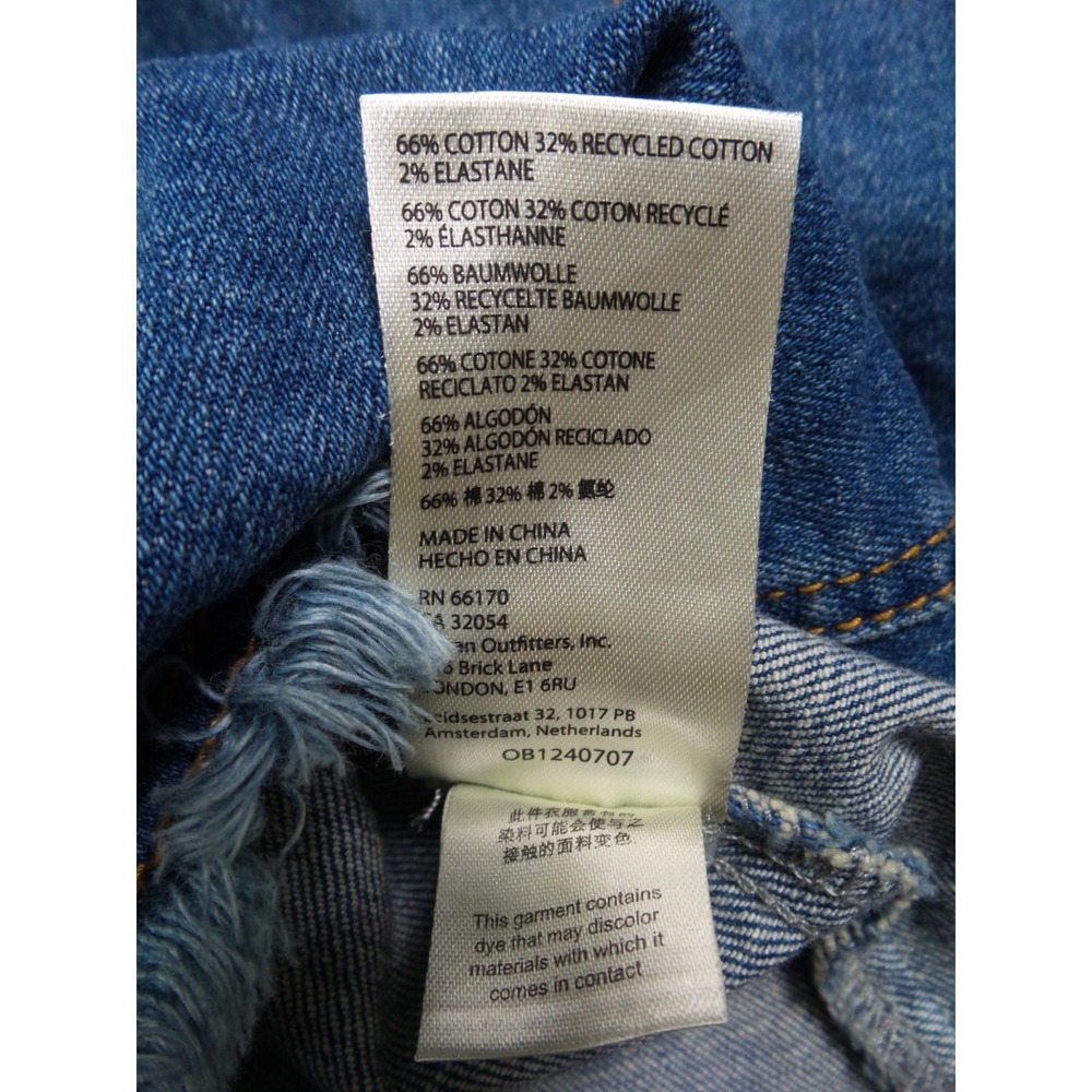Anthropologie Pilcro Jacket Womens Size L Petite Blue Denim Raw Hem Button Up - Picture 14 of 14